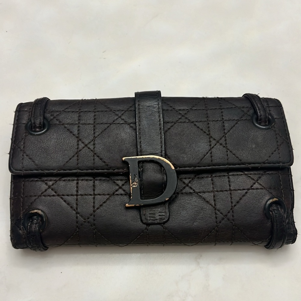 Dior Black Quilted Leather Wallet